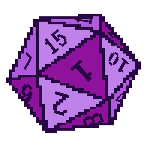 Purple pixel dice PNG Design