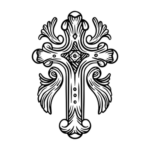 cruz adornada Diseño PNG