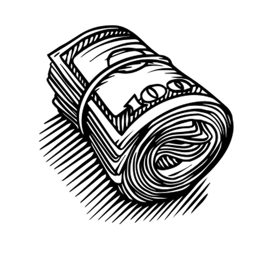 Roll of money PNG Design