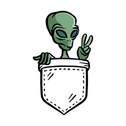 Design PNG E SVG De Alien Em Um Traço De Cor De Bolso Para Camisetas