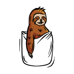 Sloth in a pocket color stroke PNG Design
