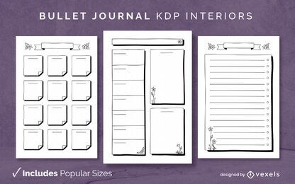 Blank bullet journal design template KDP