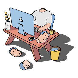 Man Sitting At A Desk With A Laptop PNG & SVG Design For T-Shirts