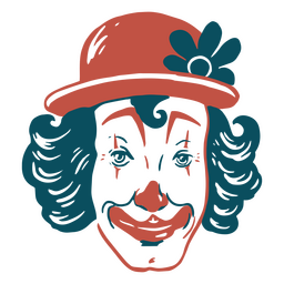 Clown In A Hat With A Flower In His Hair PNG & SVG Design For T-Shirts