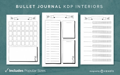 Modelo de diário em branco KDP design de interiores