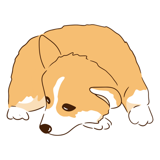 Corgi triste animal de estimação Desenho PNG