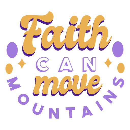 A fé pode mover letras de religião de montanhas