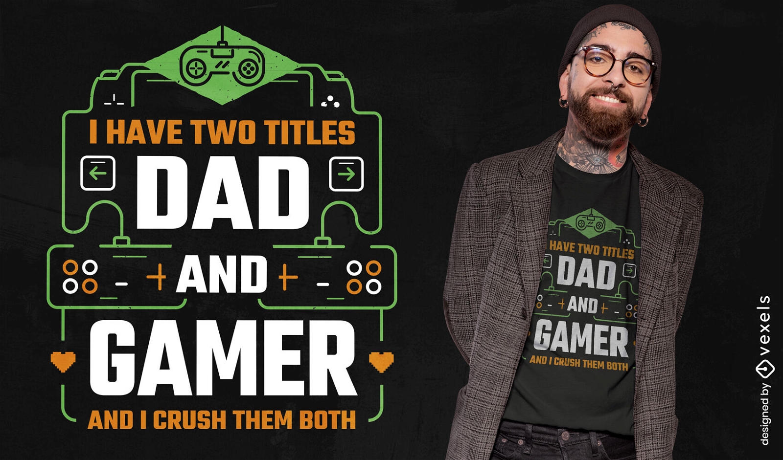 Papa und Gamer-T-Shirt-Design