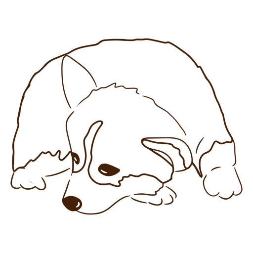 Corgi sad pet animal stroke PNG Design