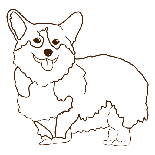 Curso de cão de animal de estimação bonito corgi Desenho PNG