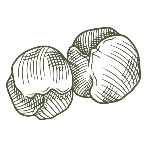 Two hazelnuts PNG Design