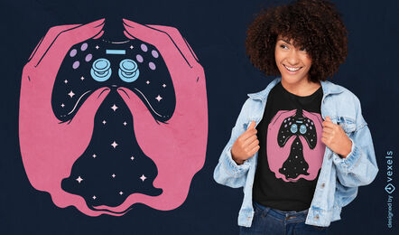 Videogame Controller Constellation T-shirt Design Vector Download