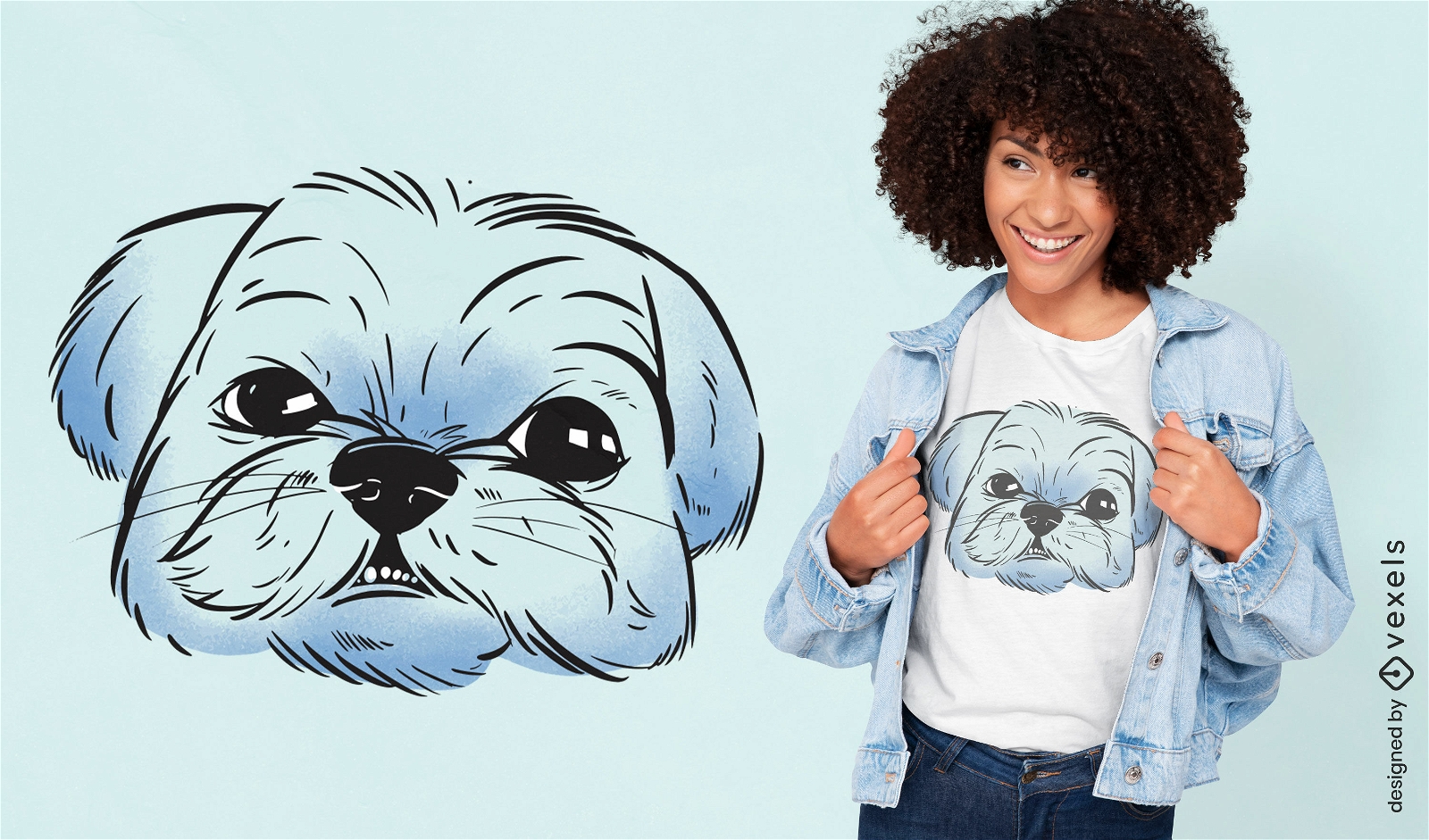 Design de camiseta de retrato de cachorro Shih tzu