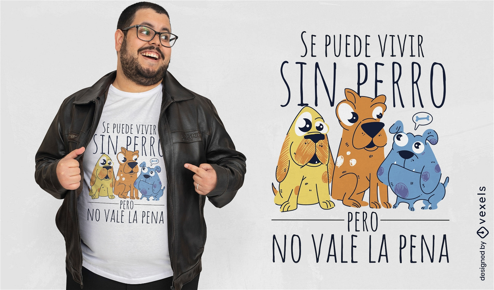 Cartoon dog quote t-shirt design