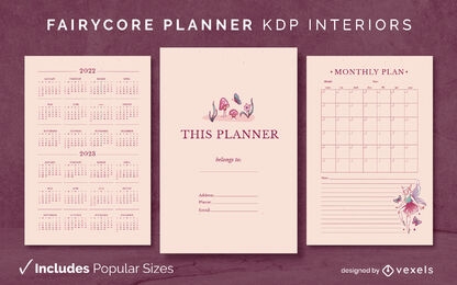 Fairy fantasy journal design template KDP