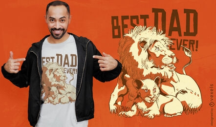 Design de camiseta com citação de pai leão