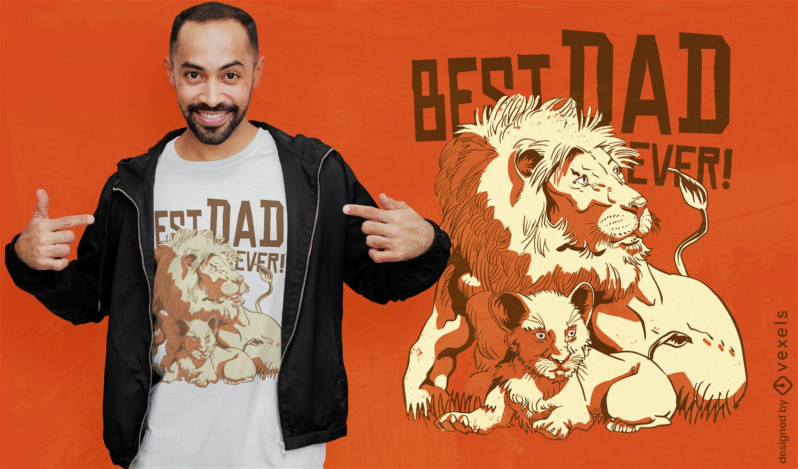 Diseño de camiseta con cita de papá león