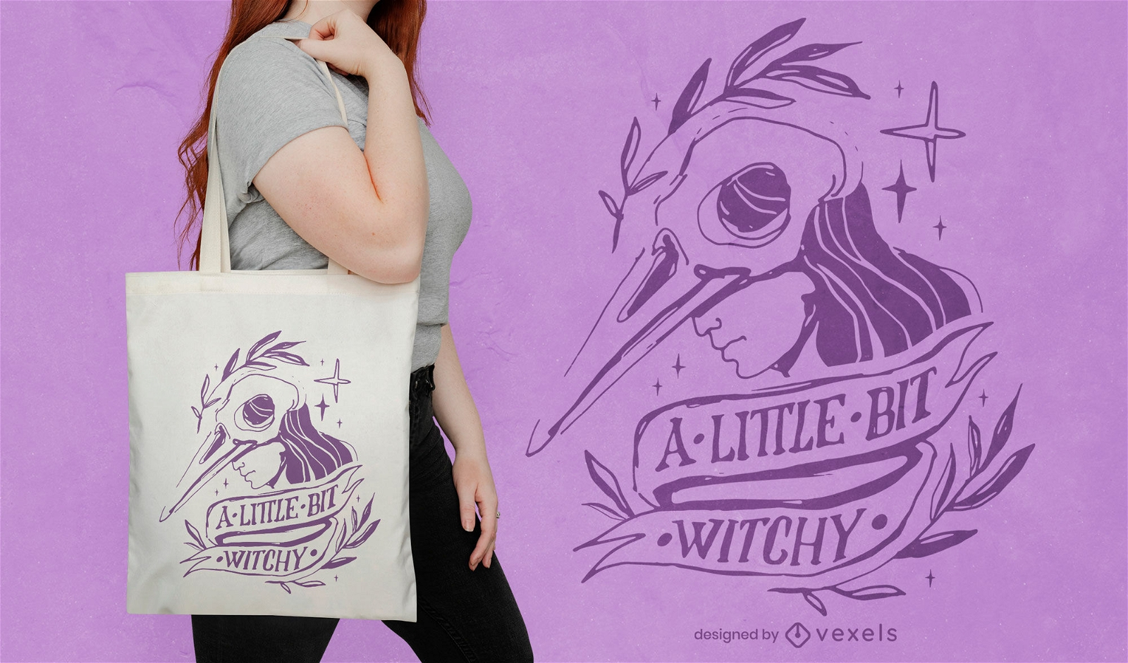 Design de bolsa com citação de Witchy