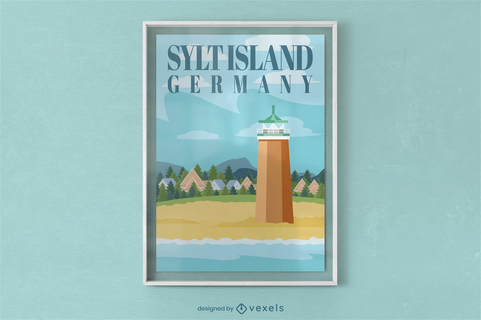 Diseño del cartel de Sylt Island Alemania