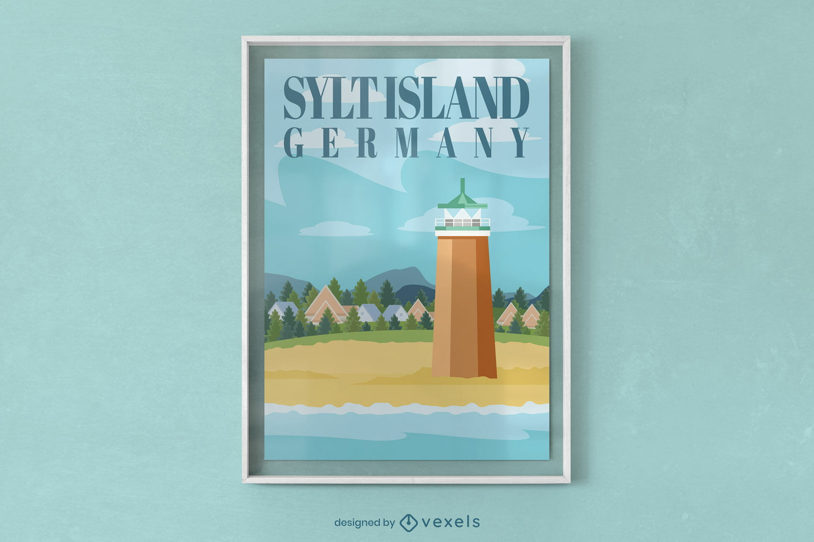 Diseño del cartel de Sylt Island Alemania