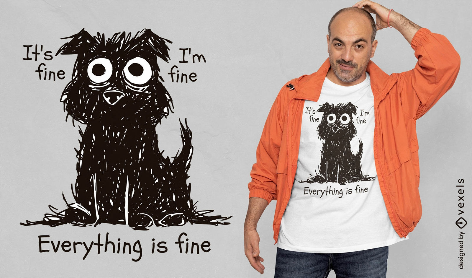 Design de camiseta engraçada de cachorro estressado