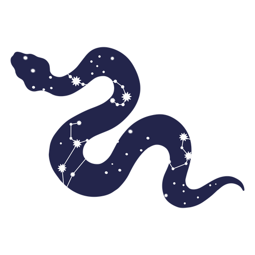 Imagen de una serpiente con estrellas y constelaciones. Diseño PNG