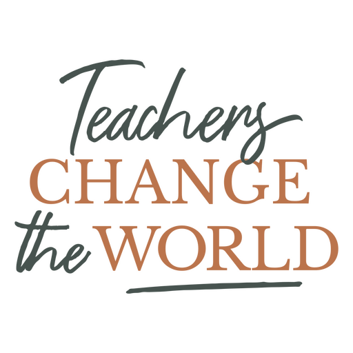 Los profesores cambian el logo del mundo. Diseño PNG