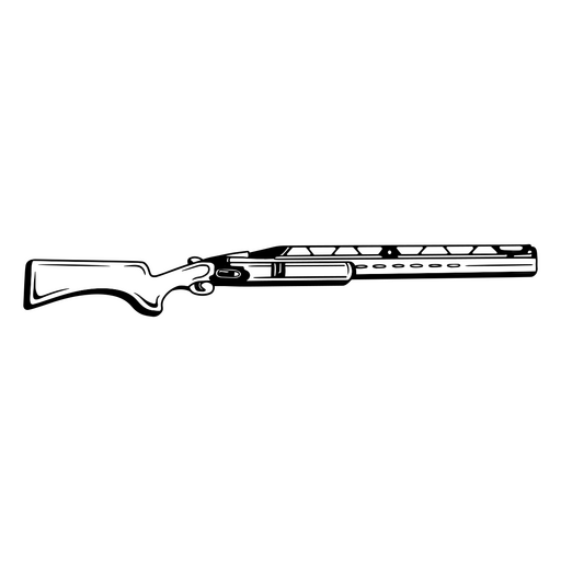 White silhouette of a rifle PNG Design
