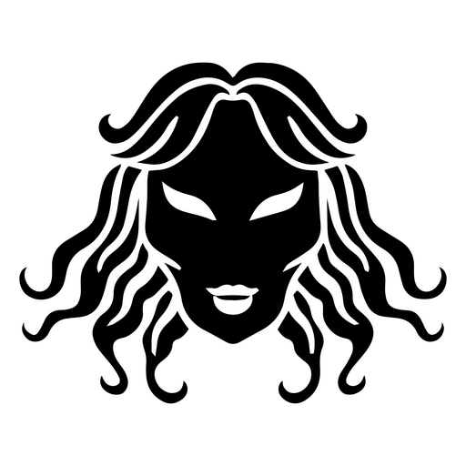 Design misterioso de silhueta negra de mulher Desenho PNG