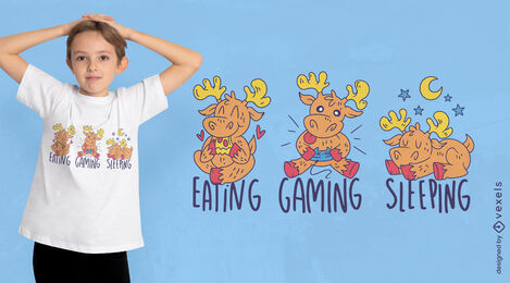 Design de camiseta de alce para jogos