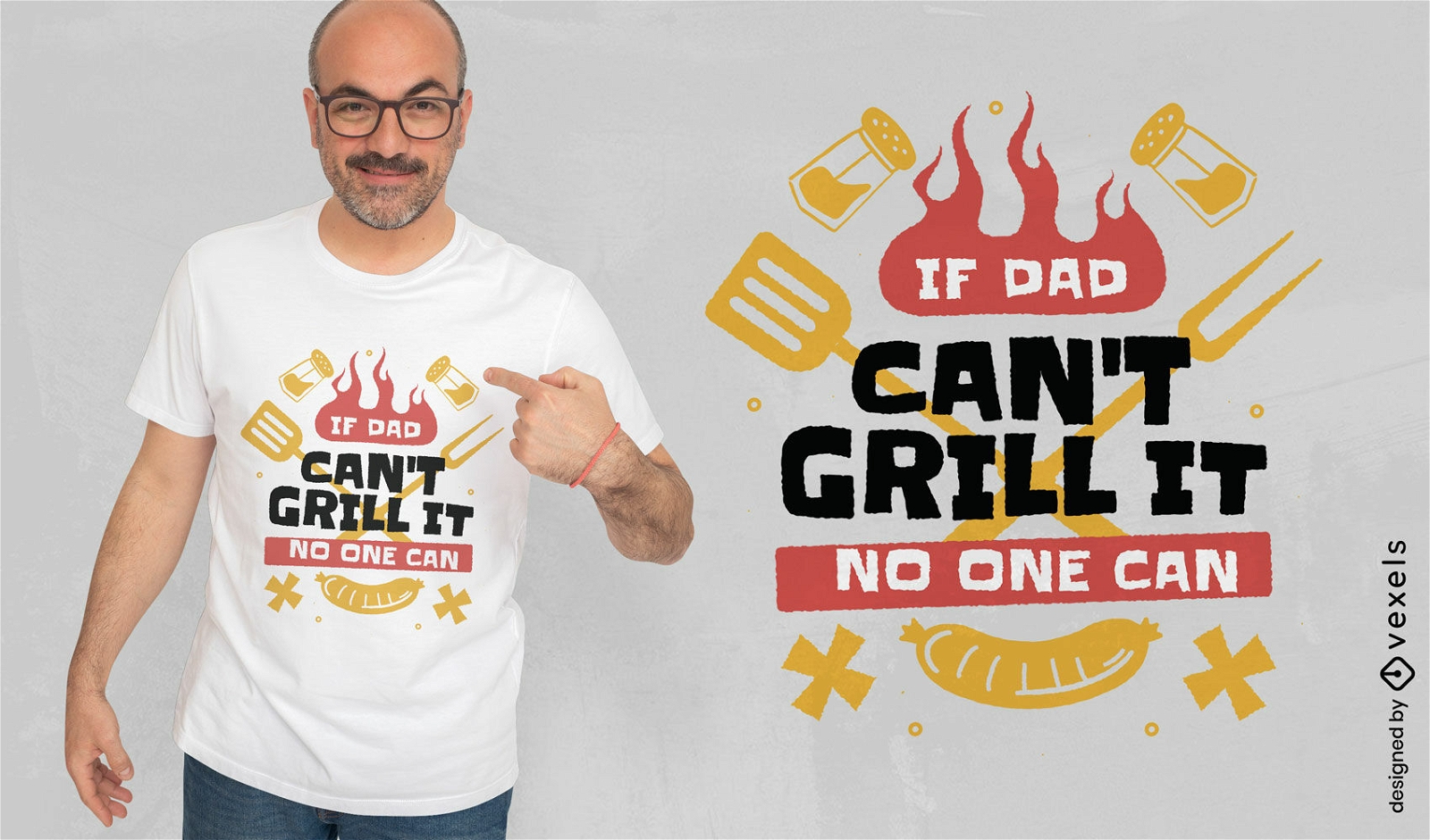 Si papá no puede asarlo a la parrilla, cita el diseño de la camiseta.