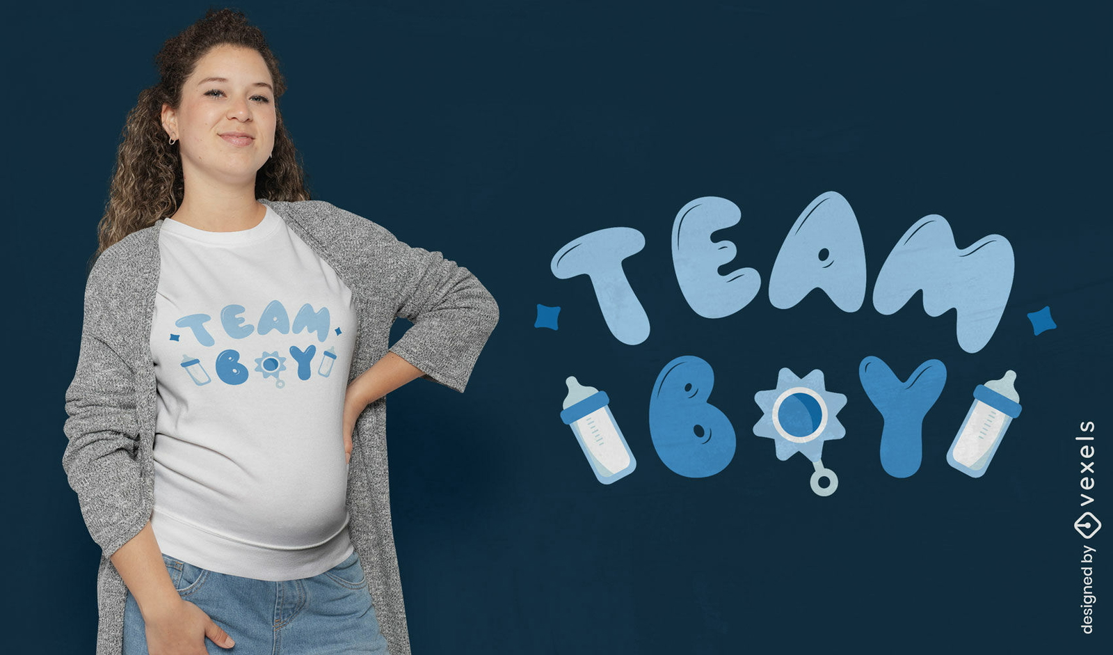 Diseño de camiseta de revelación de género de Team Boy