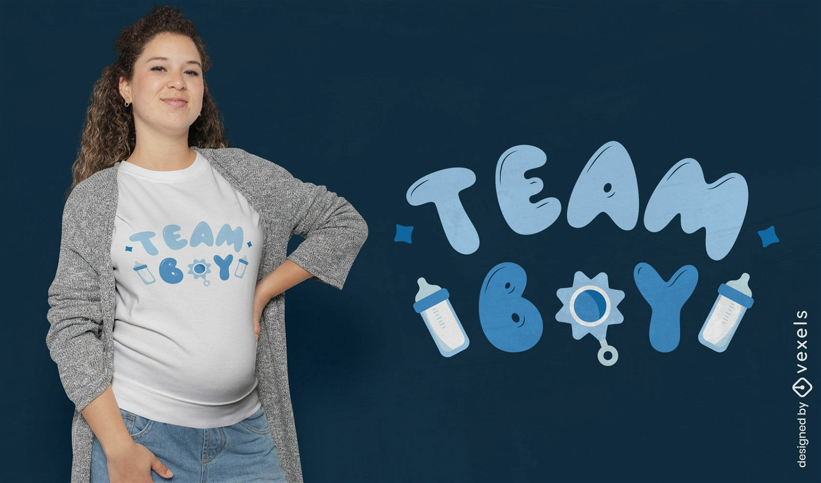 Team boy gender reveal t-shirt design