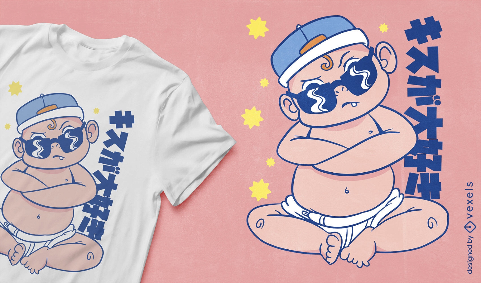 Diseño de camiseta de dibujos animados de hip hop baby