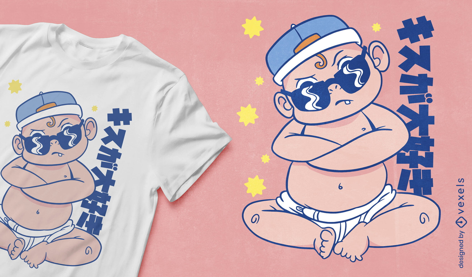 Diseño de camiseta de dibujos animados de hip hop baby