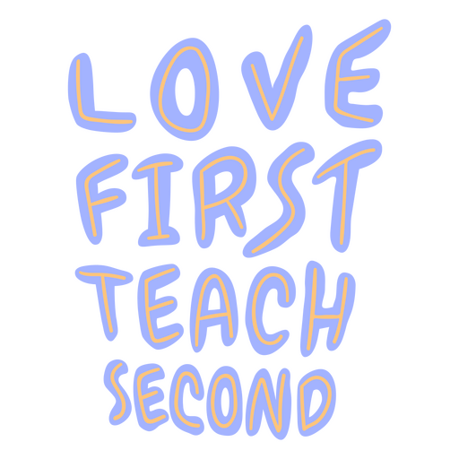 Love teach flat quote PNG Design