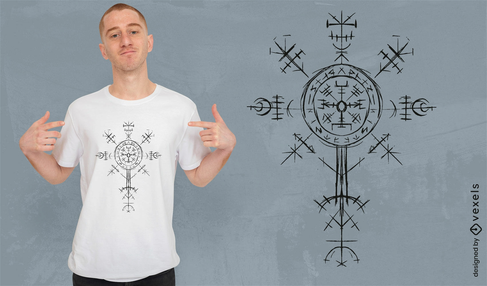 Design de camiseta com símbolo nórdico antigo