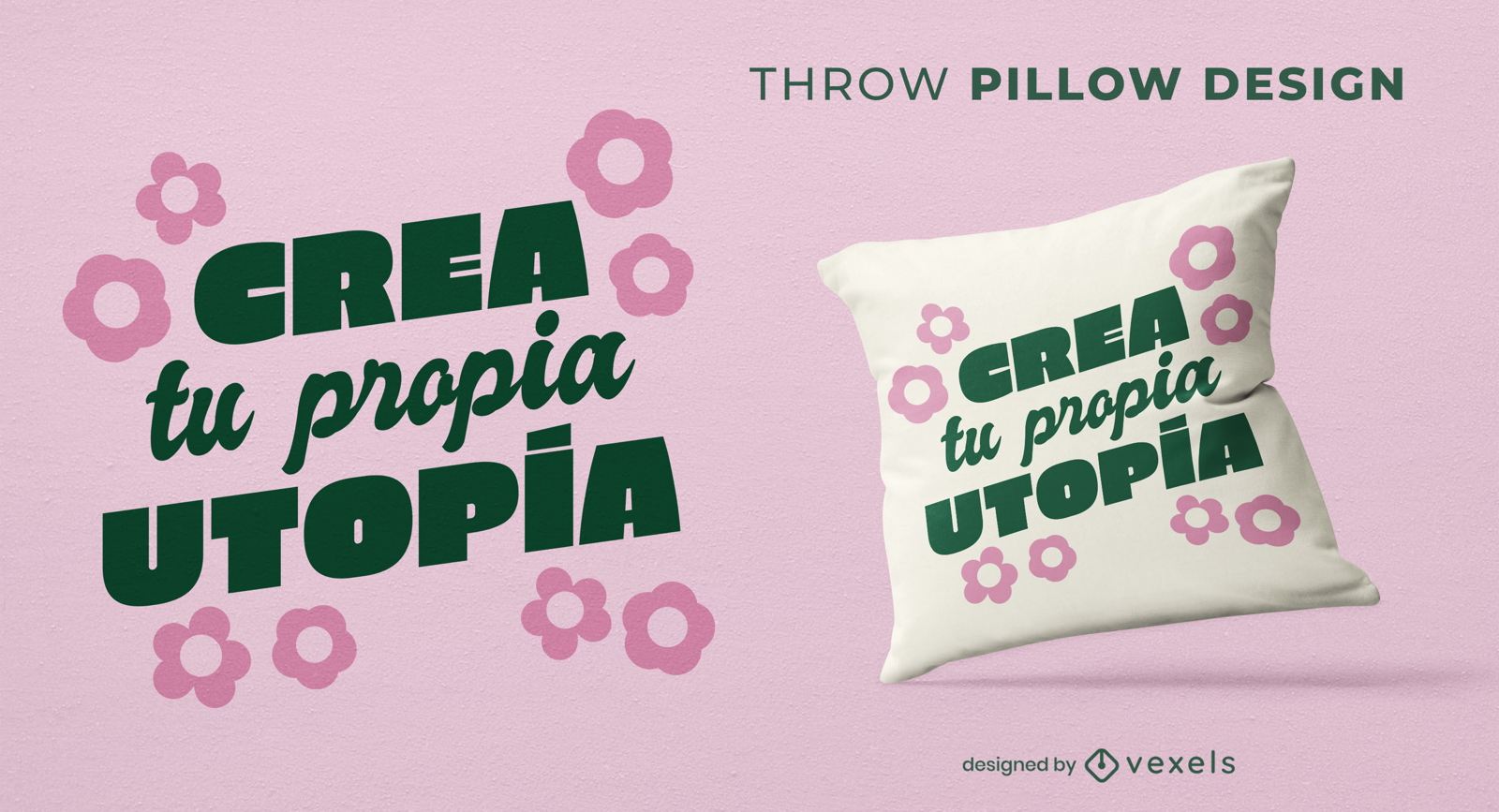 Utopia Spanish Quote Throw Pillow Design Vector Download