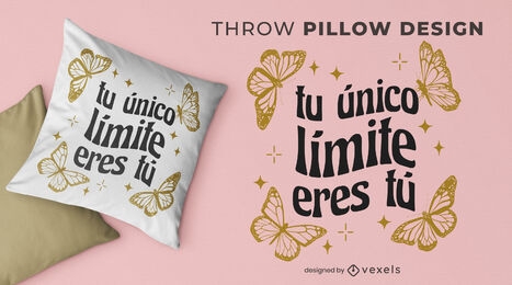 Butterflies and quote throw pillow design