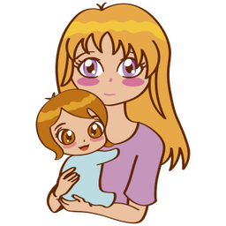 Mamá y bebé abrazándose Diseño PNG