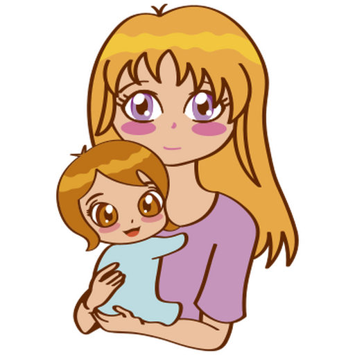 Mom and baby hugging PNG Design