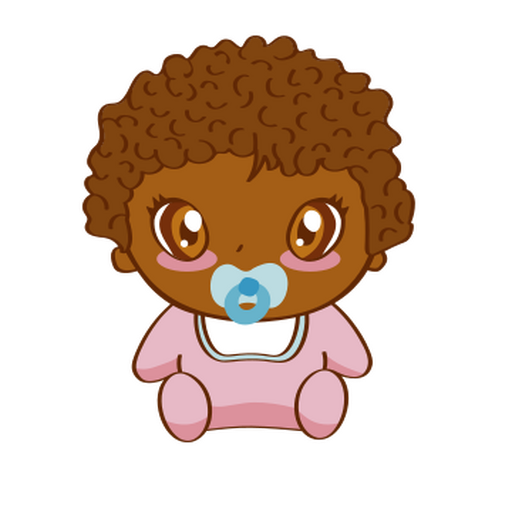 Baby girl with pacifier PNG Design