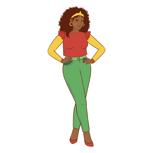 Zeichnung einer schwarzen Frau PNG-Design