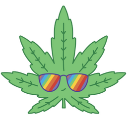 Süßes Regenbogen-Cannabisblatt PNG-Design