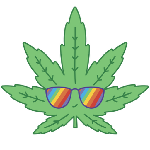 Cute Rainbow Cannabis Leave  PNG Design