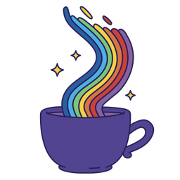 copa de arcoiris mágico de trazo de color Diseño PNG