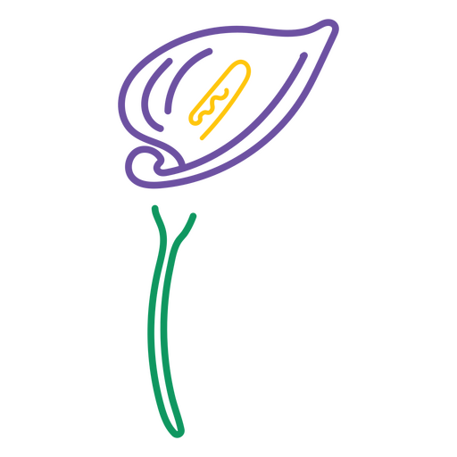 Strich lila Anthurium PNG-Design