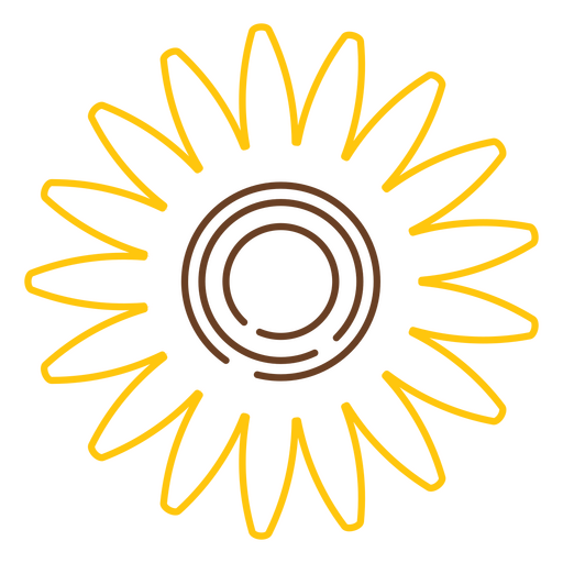 Schlaganfall-Sonnenblumen-Design PNG-Design