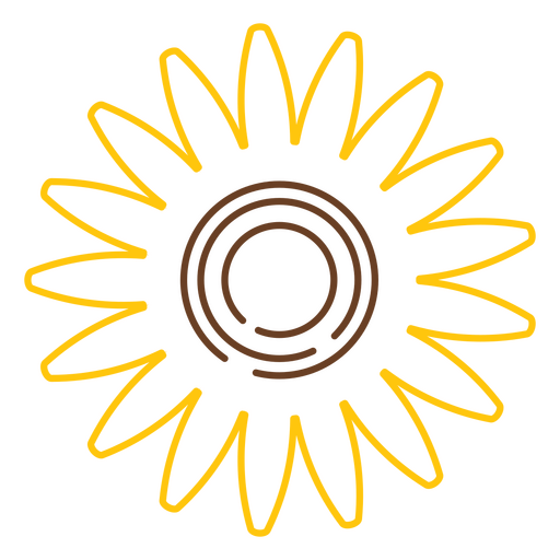 trazo de diseño de girasol Diseño PNG