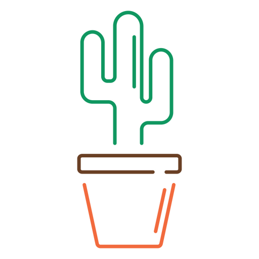 trazo de planta de cactus Diseño PNG